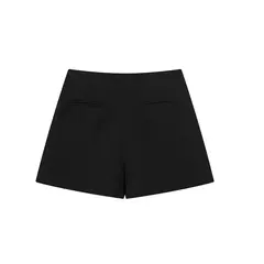Imagem do TRAF-saia de cintura alta feminina, calça cáqui assimétrica, branca e preta, shorts casuais, verão 2021