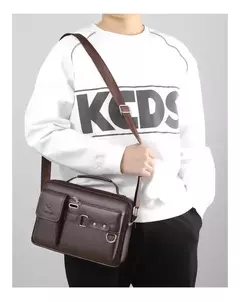 Bolsa de ombro de grande capacidade bolsa de mensageiro masculina de couro business commuter bolsa impermeável resistente ao desgaste pode ser armazenada na internet