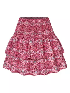 Saia com borda plissada estampada para mulheres, saia curta plissada floral, minissaia feminina de férias Boho, saia sexy Y2K, nova moda na internet