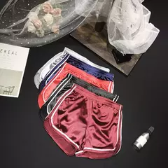 Novo 2023 Mulheres Shorts Verão Seda Fino Praia Casual Branco Egde Shorts Hot - loja online