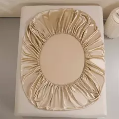 Conjunto de cama cetim sedoso, lençóis Queen Size, 1 folha de bolso profundo, 1 folha plana, 2 fronhas, 4 peças - loja online