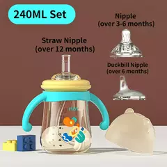 Multi-Purpose Baby Bottle, Water Cup Set, Silicone Chupeta, grande capacidade, PP, suprimentos de alimentação, 300ml na internet