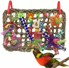 Brinquedos para pássaros, acessórios para papagaio, brinquedos de mastigar, molares, rede de escalada, treinamento de pássaros, brinquedo interativo, gaiola de pássaros, suprimentos de decoração