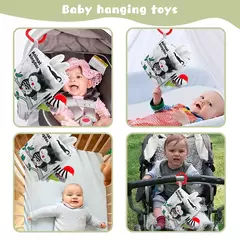 Imagem do Bebê macio 3D Touch Feel Livro de pano de alto contraste, aprendizagem precoce sensorial, carrinho de criança infantil, 0-12 meses