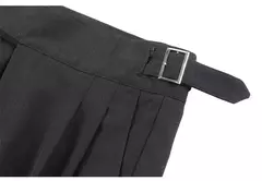 Estilo britânico dos homens de cintura alta vestido casual calça masculina cinto design calças finas formal escritório social vestido de festa de casamento terno calças na internet