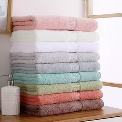 Imagem do Toalha de banho para adultos, 100% algodão puro, absorvente macio, ultra macio e altamente absorvente, use banho de mão e rosto