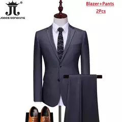 Monocromático Terno de escritório formal, vestido de casamento do noivo, blazer de marca high-end, calças colete, S-6XL, conjunto de 3 peças, vestido de festa