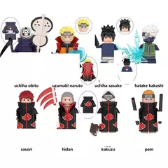Naruto Sasuke Sakura Kakashi Obito Jiraiya Tsunade Anime Mini Homem Blocos Figura - loja online