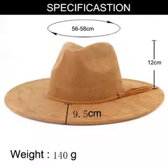 Chapéu Fedora de camurça para homens e mulheres, chapéu de feltro, Fedora clássico, chapéu de igreja, jazz, outono, inverno, 9,5 cm