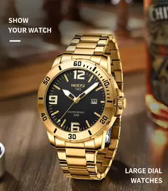 Nibosi-relógios de pulso de quartzo masculino, marca de luxo, negócios, luminoso, à prova d'água, com calendário, para homens, 2024 - Wolf Magazine