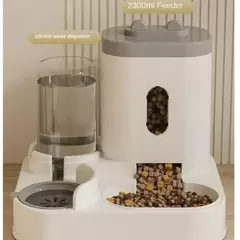 Alimentador automático cão gato tigela de comida com fonte água grande capacidade dispensador de armazenamento de alimentos para animais de estimação recipiente filhote de cachorro acessórios para animais de estimação - comprar online
