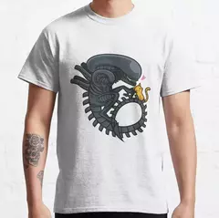 Imagem do Aliens-camisetas extragrandes para homens, Aliens Predator Horror Movie Tops, tops de algodão, grande gráfico para estrangeiros, misterioso Venomorph, tamanho grande