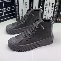 Sapato de tabuleiro casual masculino com renda, botas aumentadas, alta qualidade, bota ao ar livre, estilo britânico, novo, outono, inverno, 2022 na internet