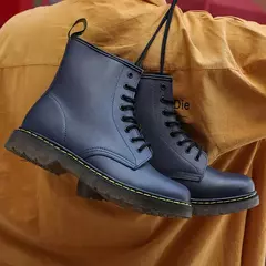 Botas de couro genuíno clássico de seis furos para homens e mulheres, bota curta, bota de equitação ao ar livre, estilo britânico, moda, tamanho 35-48 - comprar online