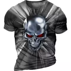 Camiseta masculina Horror Skull, 3D Print, Death T Shirts, Tops de manga curta, Camiseta extragrande, Roupas Masculinas, 6XL