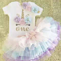É Minha Roupa De Primeiro Aniversário Para Bebês Meninas, Unicórnio Arco-Íris, Bolo Smash, Camisa De Festa De Aniversário, Bodysuits De Bebê, Conjunto De Vestido - comprar online