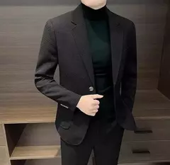 Blazer fino preto slim fit masculino, jaquetas masculinas, casaco de negócios, estilista de luxo, roupas de alta qualidade, novo, 2021 - loja online