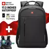 SWISS MILITARY-Mochila impermeável para laptop USB de grande capacidade 17 "para homens, mochila de negócios de moda para escola, mochila