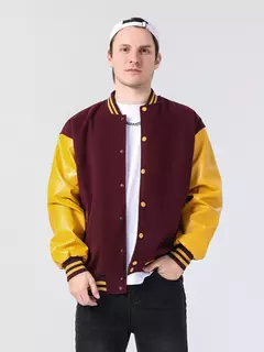 Imagem do Patches masculinos jaqueta bomber bloco de cores varsity beisebol outerwear casual solto primavera e outono confortável casacos unissex 24h enviado