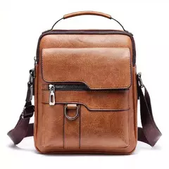 Bolsa de Ombro de Couro PU para Homens, Bolsas Crossbody, Business Flap, Mala Mensageiro Sólida Masculina, Bolsa de Viagem para iPad, 9.7 ", Brand na internet