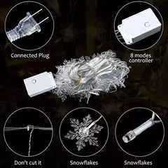 Natal floco de neve LED string luzes piscando fada cortina luzes extravagante festa de feriado decoração de ano novo 2024 - comprar online