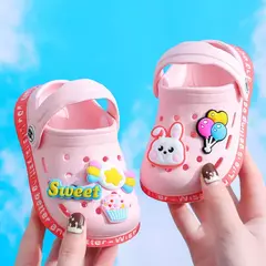 Sandálias de sola macia para crianças, antiderrapante, respirável, bonito, com design de coelho, para praia coberta, com desenhos animados, para menino e menina - loja online