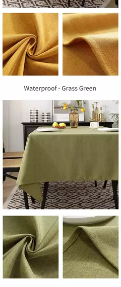 Tela resistente, moderna e simples e engrossada do linho do algodão do óleo impermeável da toalha de mesa de chá, cor sólida na internet