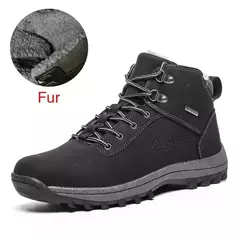 Imagem do DEKABR-Botas de neve de pele de couro genuíno masculinas, sapato impermeável d