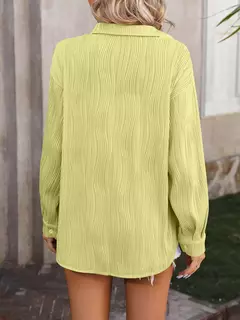 Blusas vintage grandes para mulheres, camisas soltas casuais para jovens, tops femininos monocromáticos, moda elegante, outono, 2024 - loja online