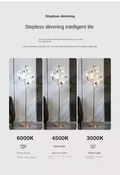 Ginkgo Leaf Lâmpada de assoalho decorativa para sala de estar, lâmpada vertical nórdica, lâmpada de cabeceira simples, personalidade criativa, moderna - Wolf Magazine