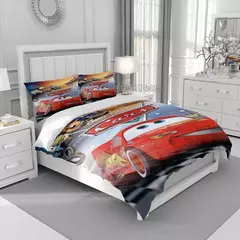 Carros Relâmpago McQueen Mater Conjunto de Cama para Crianças, 3D Print Cobertura Consolador com Fronha, Capa de Edredão Macia, Presente para Meninos - Wolf Magazine