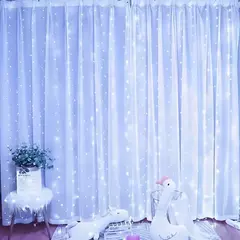 Natal USB Powered LED Curtain String Lights, Wedding Fairy Lights, Decoração de acampamento, Guirlanda para o ano novo na internet