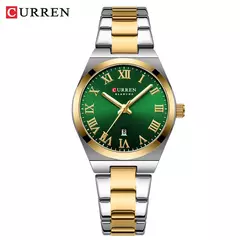 Curren-relógio de pulso de aço inoxidável feminino, cor do ouro, impermeável, quartzo, romântico, presente para namorada