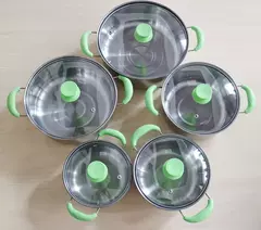 Aço inoxidável Hot Pot Set, Panelas, Sopa Pot, Steamer Presente, 16cm18cm 20cm 22cm, 24cm, Utensílios de cozinha, Atacado, 10 Pcs