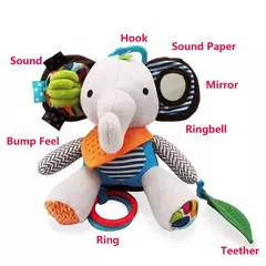 Brinquedos de pelúcia chocalho recheado para bebê, cama de animais pendurados, brinquedos infantis móveis, carrinho de 0 a 6 meses