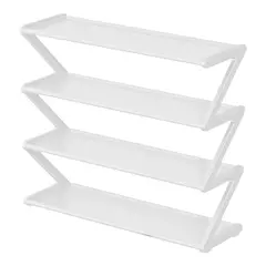 Rack de armazenamento de sapatos simples de 4 camadas, economiza espaço, resistente, organizador de sapatos para quarto, piso, rack de armazenamento, organizador - comprar online