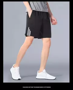 SONECHOKI-Shorts De Corrida Respiráveis Para Homens, Impressão Listrada, Shorts De Ginástica Soltos De Basquete Esportivo, Treinamento Fitness, Fundo De Treino