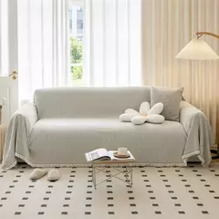 YanYangTian-Chenille toalha de sofá para sala de estar, sofá com borda de borla, almofada waffle, estilo francês, decoração de casa na internet