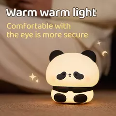 Panda led night light bonito silicone night light usb recarregável toque noite lâmpada quarto cronometragem decoração presente das crianças - comprar online