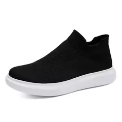 Sapatilha respirável casual masculina, sapatos de deslizamento ultraleves, boca de meia malha, sapatos esportivos para corrida, primavera na internet