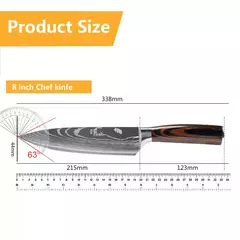 Sharp Japonês Chef Faca Set, Facas de Cozinha, Laser Damasco Padrão, Cleaver Slicing Utility, Santoku, 1-10 Pcs