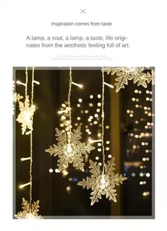 LED Fairy String Luzes De Natal, Floco De Neve Cortina, Guirlanda Impermeável, Festa De Feriado, Decoração De Natal, 3.5m, 2024 - loja online