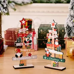Árvore De Natal De Madeira Desktop Ornamento, Placa De Sinal De Papai Noel, Decoração De Natal Para Casa, Presente De Ano Novo, Feliz Natal, 2025 - comprar online