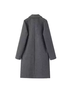 Willshela-Trincheira longa de ponto aberto feminino, decote em v vintage, mangas completas, roupas femininas chiques, moda sólida