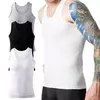 3 pçs regata masculina de algodão undershirts respirável sólido colete roupa interior wear verão sem mangas tanque a-camisa exercício fitness