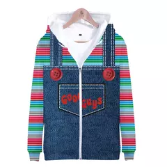 Chucky-Homens 3D Full-Print Hoodies Filme de Terror, moletom Hoodie, Traje Cosplay, Streetwear, Unisex, Nova Moda, 2024 na internet