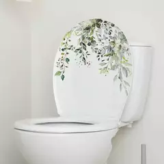 1PCS Plantas Verdes Flores Adesivo De Parede Banheiro WC Decalques Sala de estar Gabinete Casa Decoração Auto-adesivo Mural - loja online