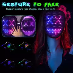 Máscara Luminosa LED com RGB Full Color, Face Changing, Brilhando, Halloween, Natal, Carnaval, Traje, DJ, Light Up, Party Cosplay - comprar online