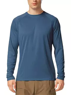Camiseta monocromática de manga comprida UV masculina, camisetas casuais, tops ao ar livre, roupas de treino, plus size, moda - Wolf Magazine