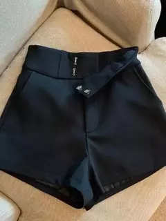 Calça curta feminina de cintura alta de perna larga, Y2K Streetwear, elegante, branca, preta, sexy, clube, fina, quente, nova - comprar online